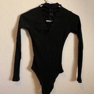 Black long sleeve body suit